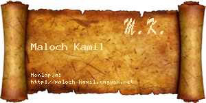 Maloch Kamil névjegykártya